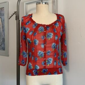 Hollister Sheer Floral Top